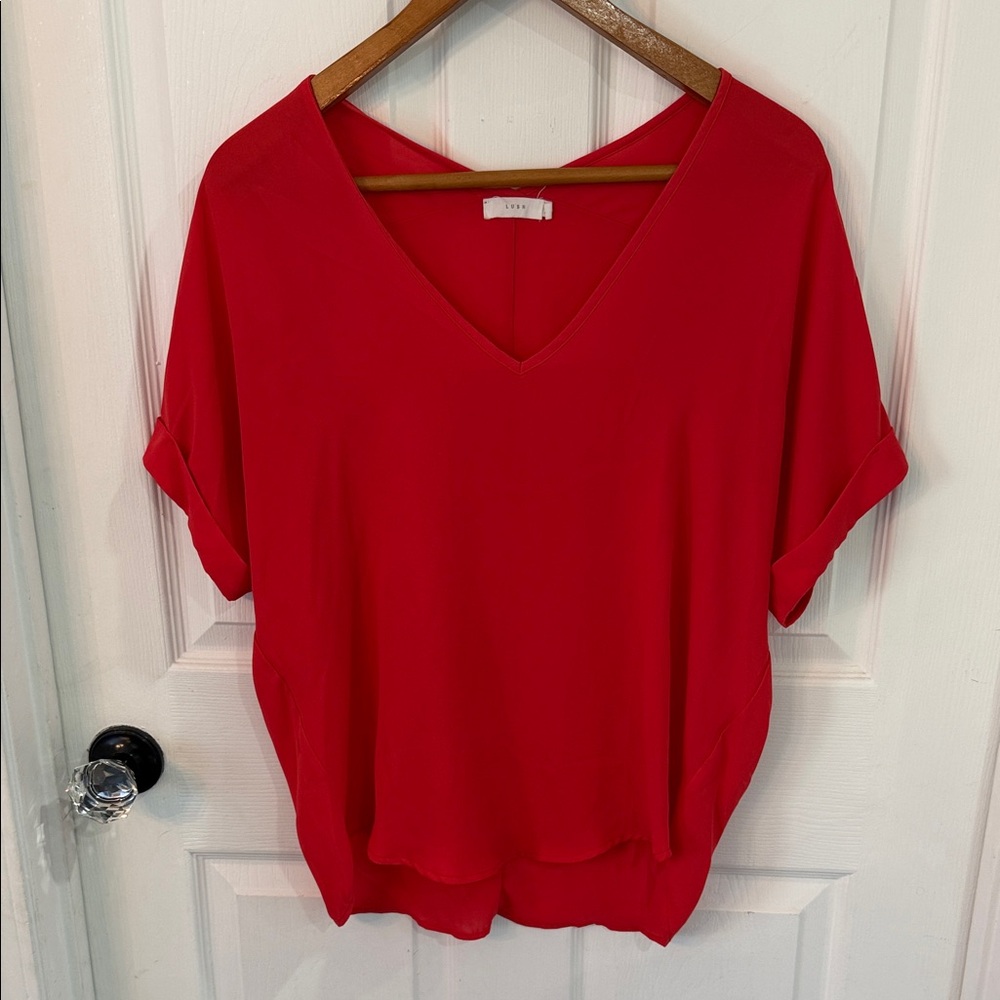 V-Neck Rust Orange Women's Top